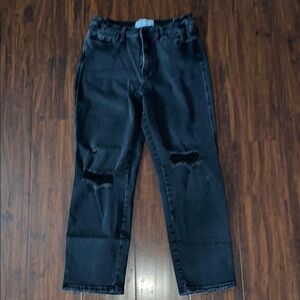 Women's Black Distressed Jeans